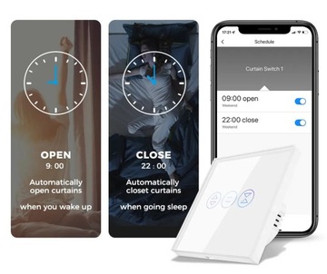Стеклянный сенсорный переключатель WIFI для рулонных штор, карнизов, белый