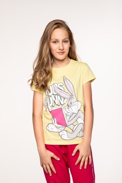 T-shirt Dziewczęcy 164 Królk Bugs żółty Mokida