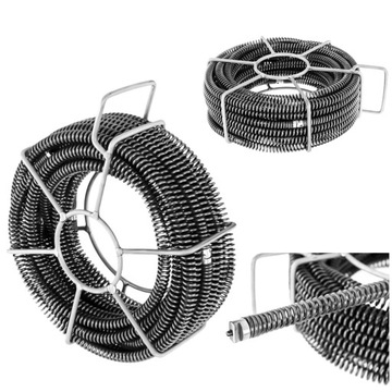 Spirala przepychacz sprężyna do rur hydrauliczna 6 x 2.45 m śr. 16 mm ZESTA