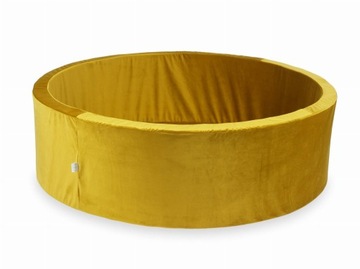 Okrągły suchy basen na piłki 130x40cm złoty velvet