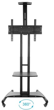 Напольная подставка для телевизора диагональю 32–70 дюймов с полками. Мобильный светодиодный ЖК-дисплей.