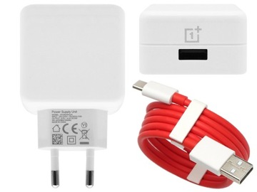 ORYGINLANA ŁADOWARKA SIECIOWA ONEPLUS WARP CHARGE 4A 20W + KABEL USB C 1,5m