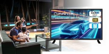 24-дюймовый портативный телевизор HD со светодиодной подсветкой, декодер DVBT2 USB 12 В