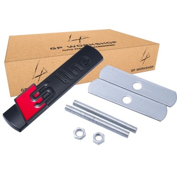 ЭМБЛЕМА AUDI S-LINE ЗНАК ЛОГОТИП РЕШЕТКА МАТОВЫЙ ЧЕРНЫЙ