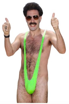 Купальник BORAT MANKINI, мужские стринги, трусы, плавки BORATA неон