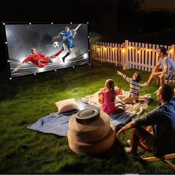 ПРОЕКЦИОННЫЙ ЭКРАН 120 ДЮЙМОВ, КИНОЭКРАН, УСТАНОВКА ДЛЯ ДОМАШНЕГО КИНОТЕАТРА, 10 ОТВЕРСТИЙ