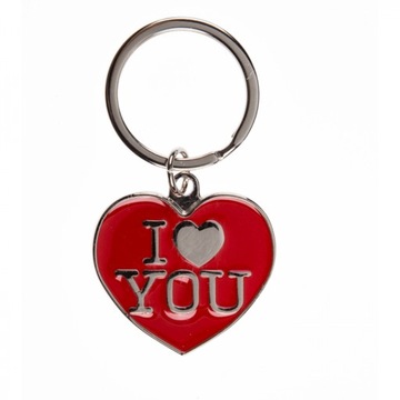 Brelok serce w kształcie serca I Love You czerwony