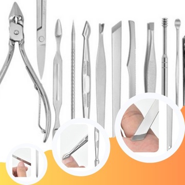 БОЛЬШОЙ МАНИКЮРНО-ПЕДИКЮРНЫЙ НАБОР В ЧЕРНОМ ФОРМАТЕ, 20 шт.