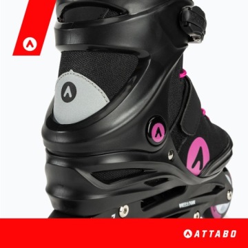 Женские роликовые коньки ATTABO Cyclone 38 Black Recreational ABEC-7 Wheels 76mm 82A PU