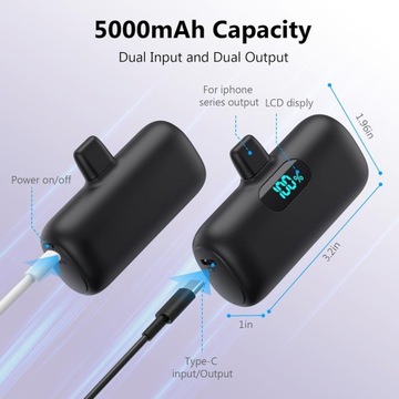 MINI POWER BANK 5000MAH, PD 15W УЛЬТРАКОМПАКТНОЕ ПОРТАТИВНОЕ ЗАРЯДНОЕ УСТРОЙСТВО PRO