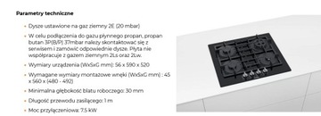 CZARNY ZESTAW BOSCH piekarnik + płyta gazowa szklana