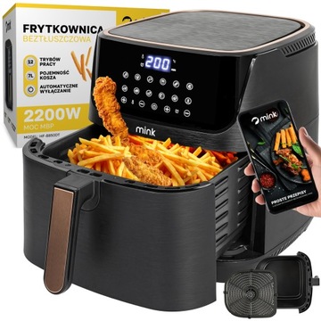 FRYTKOWNICA BEZTŁUSZCZOWA FRYTOWNICA PIEKARNIK AIR FRAYER DUŻA 2200W 7L