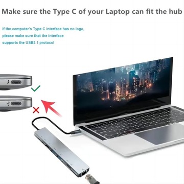 Док-станция USB-C Type-C 7-в-1, разветвитель-концентратор USB-C