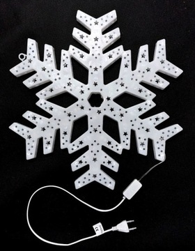 OZDOBA ŚWIĄTECZNA W OKNO ŚNIEŻYNKA MULTIKOLOR LED