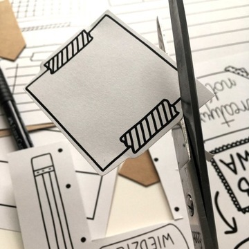 Комплект для подготовки лэпбука, А4, 2 папки, черная крафт-бумага