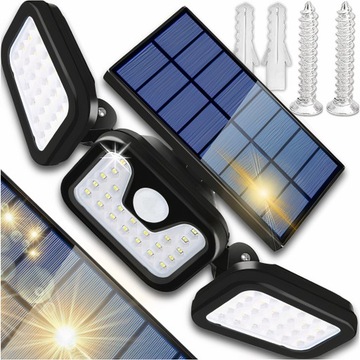 LAMPA SOLARNA LED 4w1 ZEWNĘTRZNA ULICZNA CZUJNIK RUCHU ZMIERZCHU