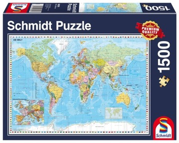 Schmidt PQ Puzzle 1500 el. Mapa świata