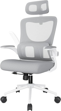 BASETBL FOTEL BIUROWY OBROTOWY KRZESŁO ERGONOMICZNE BIAŁY/SZARY