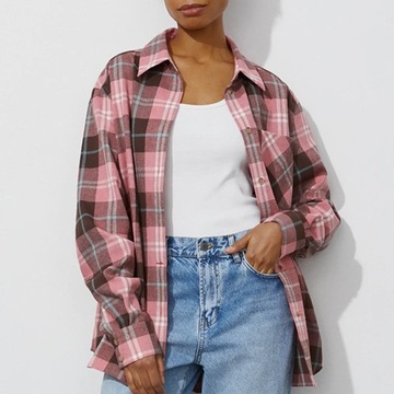 Women's Classic Oversize Plaid Shirts 100% Cotton