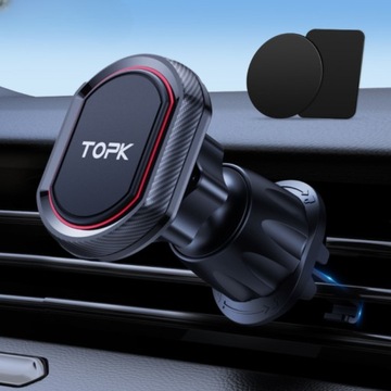 Сильный неодимовый магнит N52, держатель для автомобиля TOPK D37-G черный