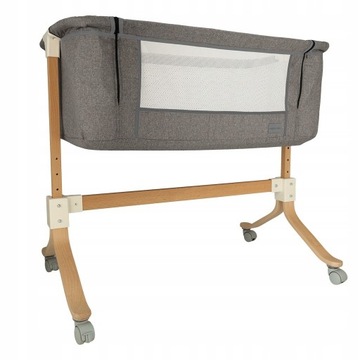 ДОПОЛНИТЕЛЬНАЯ КРОВАТЬ ДЛЯ МЛАДЕНЦЕВ И ДЕТЕЙ ДЕРЕВЯННАЯ НА КОЛЕСАХ KO JEC GREY