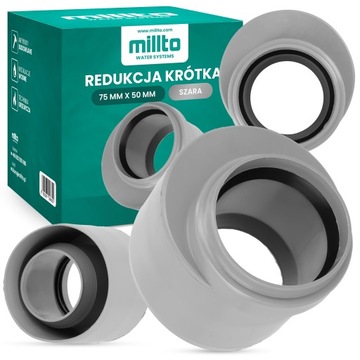Redukcja KANALIZACYJNA 75x50 mm RURY PCV ZŁĄCZKA KRÓTKA NISKA Łącznik WODY