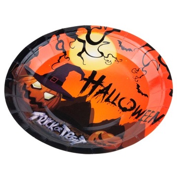 ТАРЕЛКИ ДЛЯ ХЭЛЛОУИНА МАЛЕНЬКАЯ ТАРЕЛКА 10 ШТ. ОДНОРАЗОВЫЕ БУМАЖНЫЕ ТЫКВЫ УЖАСНЫЕ