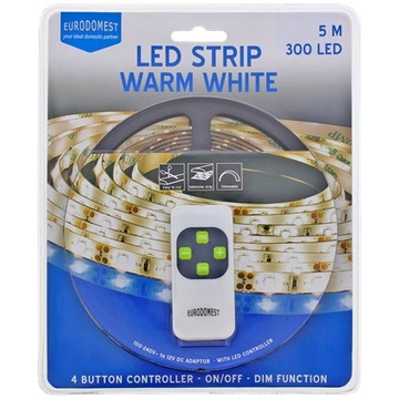 Biała taśma LED o długości 5 metrów 300 LED