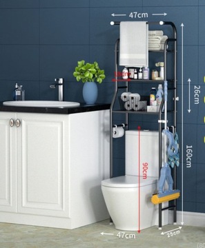 ПОЛКА НАД ТУАЛЕТОМ СТОЙКА ДЛЯ ВАННОЙ ЧЕРНЫЙ ШКАФ ДЛЯ ВАННОЙ КОМНАТЫ