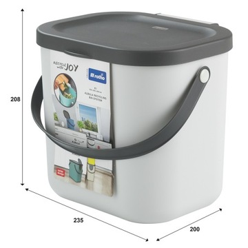 АЛЬБУЛА Контейнер, контейнер, система сортировки мусора 6 л - ROTHO