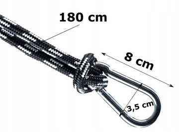 КРЕПЛЕНИЕ ДЛЯ ГАМАКА, КАЧЕЛИ, ВЕРЕВКА, КОМПЛЕКТ КАРАБИНОВ