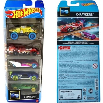 HOT WHEELS X-RAYCERS ZESTAW AUTEK 5-PAK HLY64