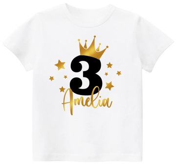 Koszulka T-SHIRT URODZINY 3 LATA IMIĘ r. 98