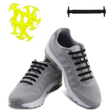 Шнурки силиконовые без завязок ДЛЯ ВЗРОСЛЫХ ДЕТЕЙ, 16 шт., разные цвета.