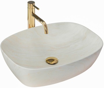 Umywalka Ceramiczna Nablatowa FREJA IVORY MAT WZÓR