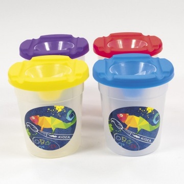 СЕРЕБРЯНАЯ КРУЖКА ДЛЯ КРАСКИ С БЛОКОМ ДЛЯ ПРОЛИВАНИЯ КРАСКИ KIDEA