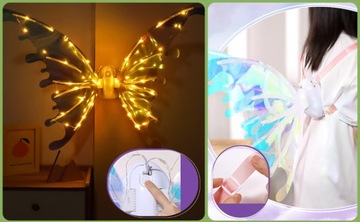 ELECTRIC FAIRY WINGS ELEKTRYCZNE SKRZYDŁA WRÓŻKI Z DIODAMI LED NA HALLOWEEN