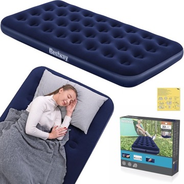 MATERAC JEDNOOSOBOWY DMUCHANY WELUROWY BESTWAY 67001 188x99x22 CM
