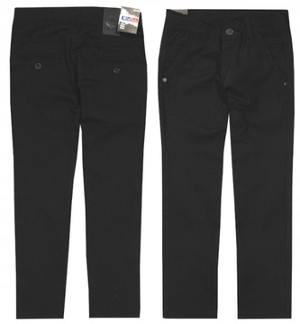 SPODNIE ELEGANCKIE MATERIAŁOWE CHŁOPIĘCE na galowo CZARNE 9/10 T012B