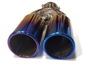 НАКОНЕЧНИК ВЫХЛОПНОЙ НЕРЖАВЕЮ НЕРЖАВЕЮЩИЙ, СИНИЙ ХРОМ 2x63мм