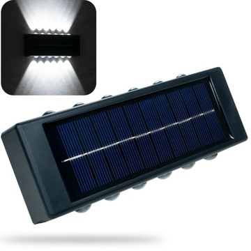 LAMPKA SOLARNA LED KINKIET DO OGRODU NA TARAS BALKON ZEWNĘTRZNA WODODPORNA