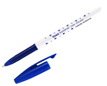 DŁUGOPIS W GWIAZDKI SUPERFINE 0,5mm TOMA niebieski