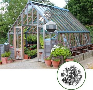 100SZT. UCHWYTY KLIPSY MOCUJĄCE NAPRAWCZE SZKLARNIOWE DO MONTAŻU SZKLARNI