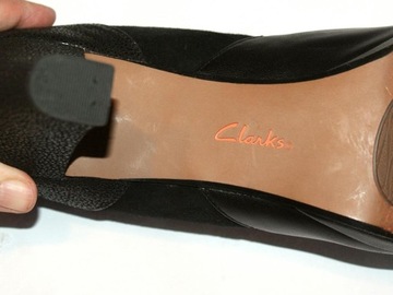 Clarks artisan czarne czółenka retro vintage salsa skórzane wide feet 42