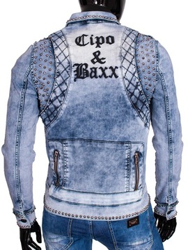 Kurtka Cipo Baxx Jeans Katana Przecierana Ćwieki