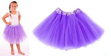 SPÓDNICZKA TUTU TIULOWA FIOLETOWA 40 CM 128 134 140 146