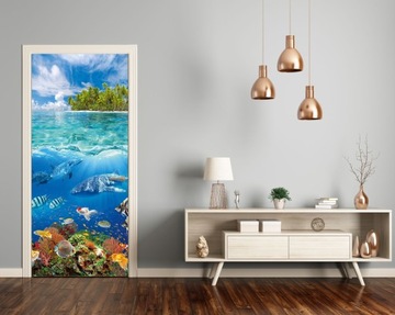 Okleina samoprzylepna na drzwi RYBY PODWODNY ŚWIAT