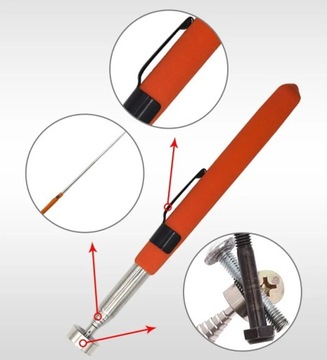 ДЛИННЫЙ ТЕЛЕСКОПИЧЕСКИЙ МАГНИТНЫЙ ВИНТОВОЙ ЗАХВАТ С ЗАЖИМОМ