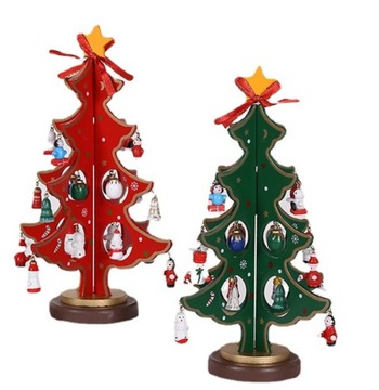 Мини-елочка деревянные рождественские украшения 34см