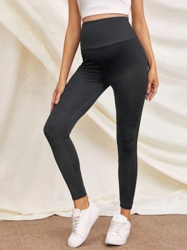 SHEIN Legginsy ciążowe z wysokim stanem szare L 40
